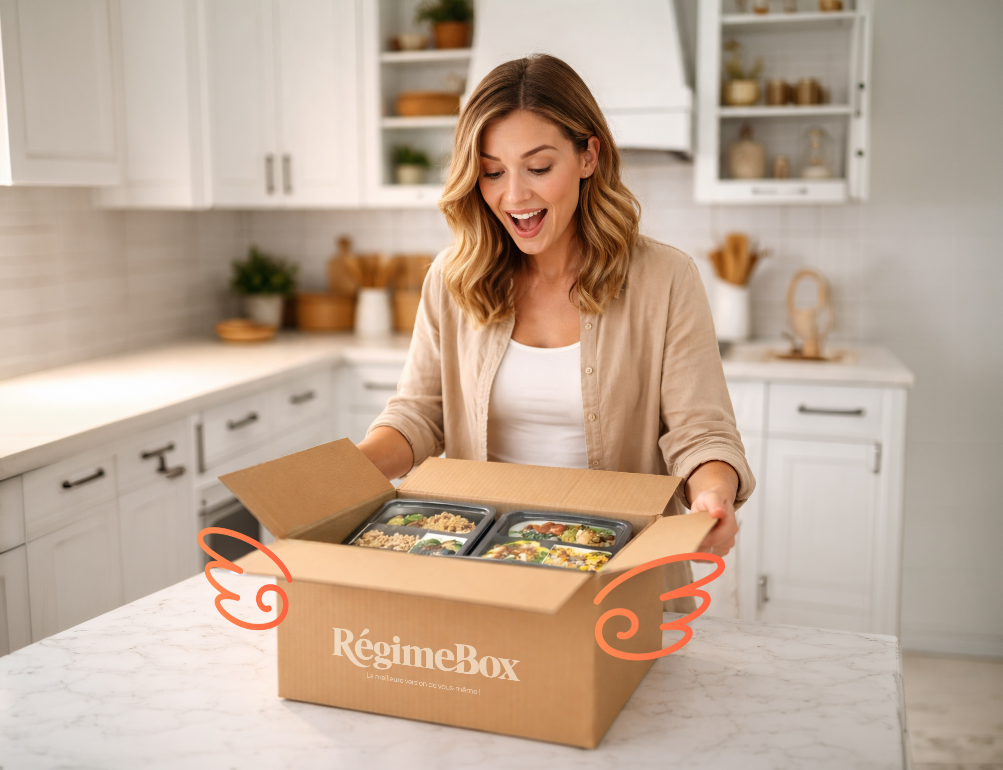 Box Régime Box ouverte pour découvrir le programme à domicile